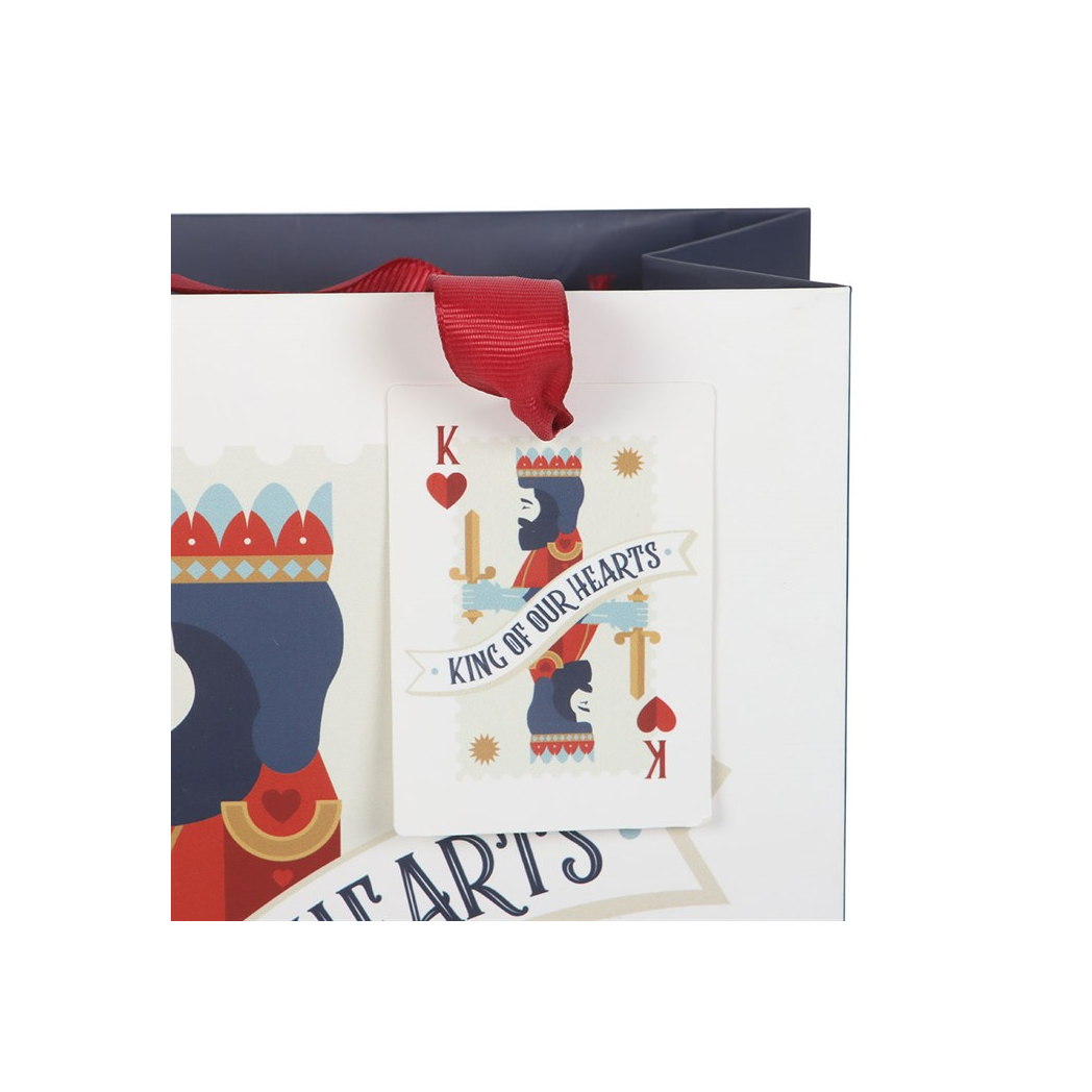 23cm Medium King of Our Hearts Playing Card Gift Bag
