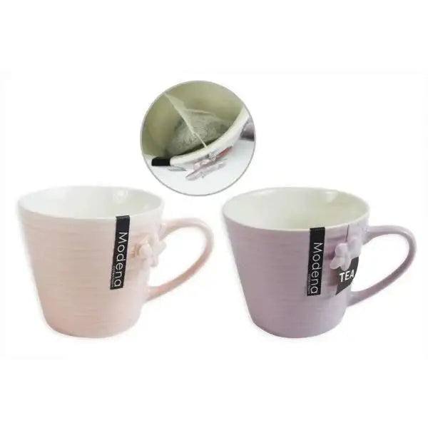 Pretty Flower Bone China Embossed Mug 12oz by Modena
