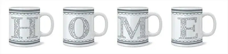 11oz U Shaped Mug 4 Asst Home Designs