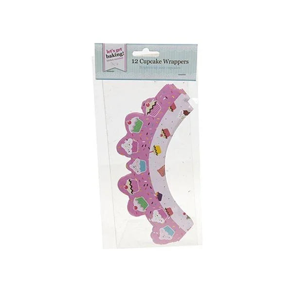 Get Baking! Set Of 12 Cupcake Wraps In Opp Bag W/header Card