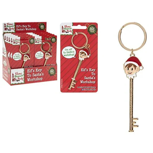 4 X 1 Inch Elf Design Diecast Key To Santas Workshop On Blst Crd