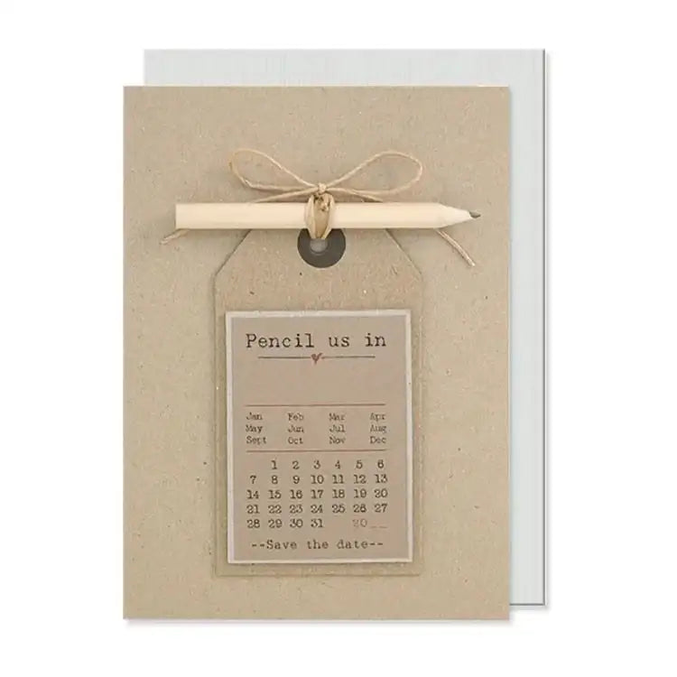 Pencil us in InchSave the Date Inch Card with Pencil