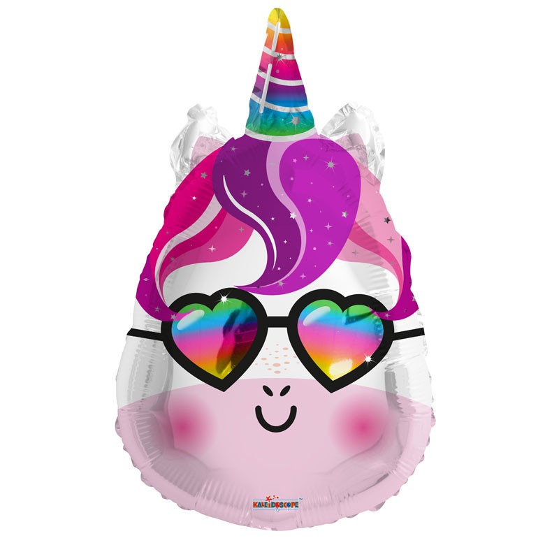 18" Unicorn Head Balloon with Shades
