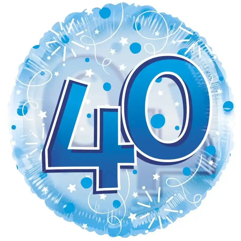 Age 40 Clearview Balloon - Blue (24 Inch)