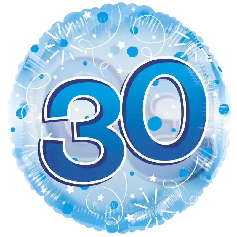 Age 30 Clearview Balloon - Blue (24 Inch)