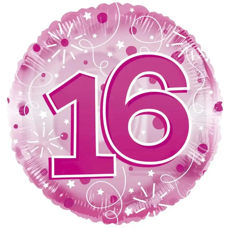 Age 16 Clearview Balloon - Pink (24 Inch)