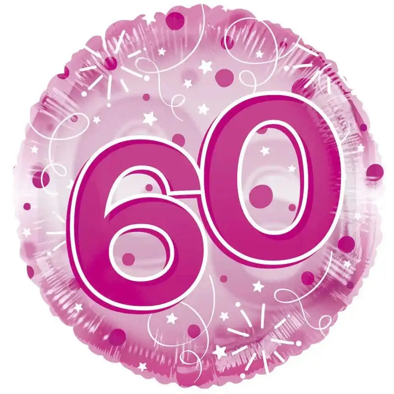Age 60 Clearview Balloon - Pink (24 Inch)