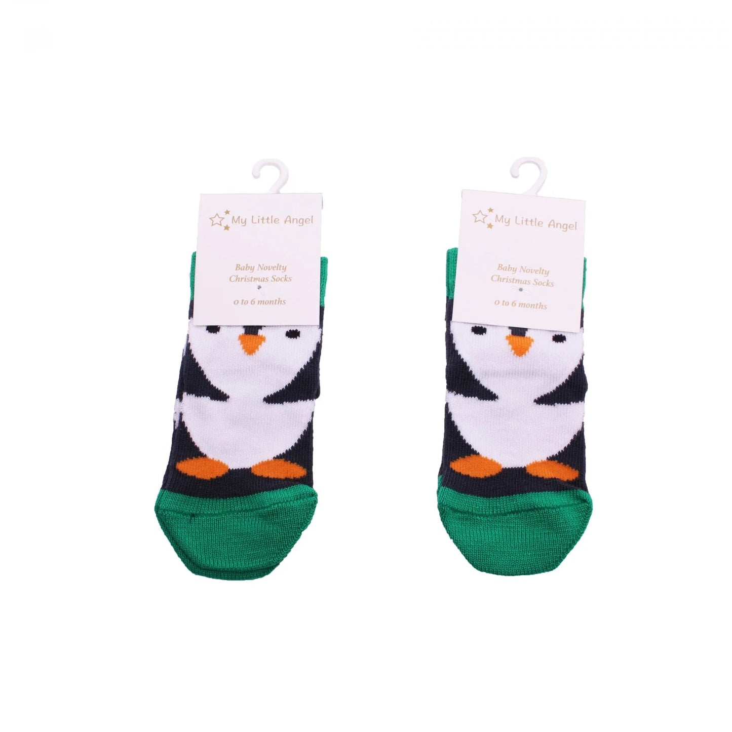 Green Christmas Penguin Socks (0-6months)