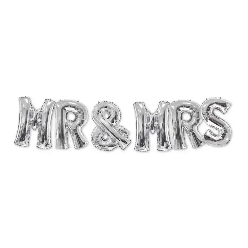 Mr and Mrs Silver Balloon Bouquet