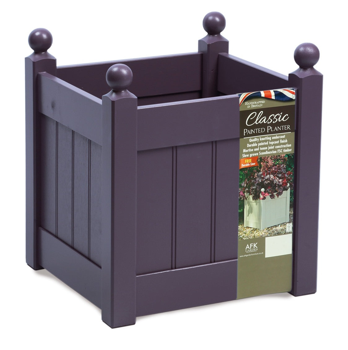 Discover the AFK Small Classic Painted Planter - Lavender at Bristow Direct