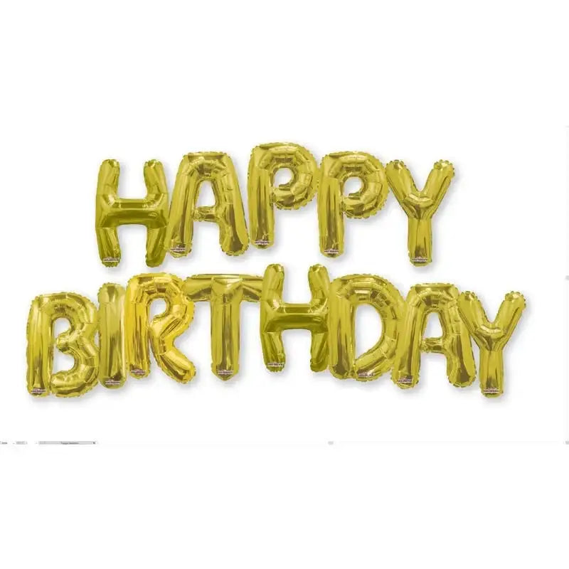 Balloon Bouquet Happy Birthday - Gold (14 Inch)