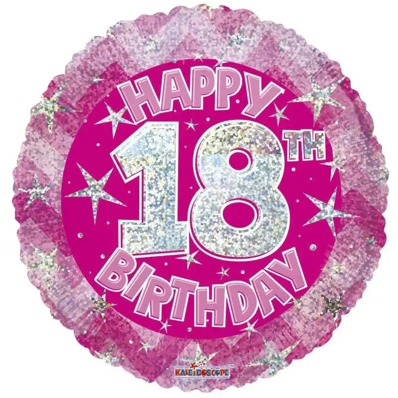 Pink Holographic Happy 18th Birthday Balloon (18 Inch)