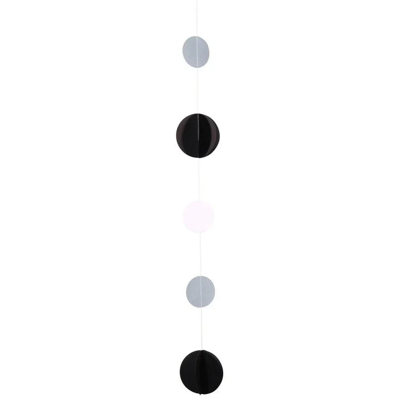 Black White and Silver Circle Balloon Tail
