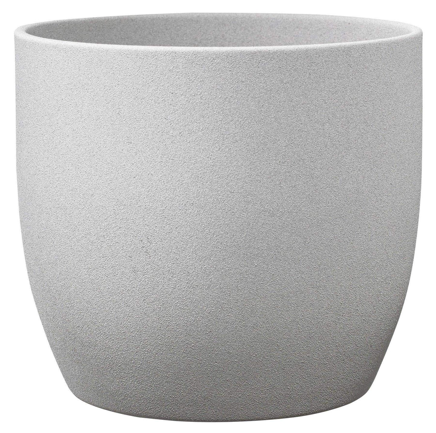 Modern light grey textured ceramic planter pot for indoor home décor