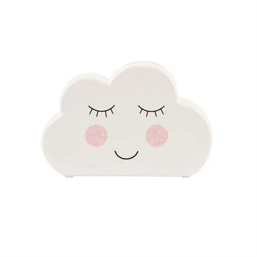 Cute decorative cloud ornament with smiling face and blushing cheeks, perfect for nursery décor