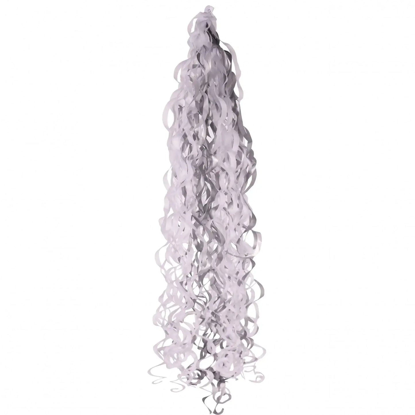 Metallic Silver and White Balloon Tassels (For 18 Inch Balloons)