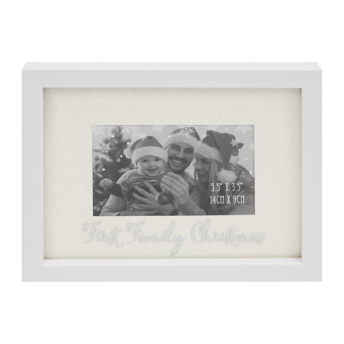 Glitter Frame 'First Family Christmas' ( 5.5 x 3.5 Inches)