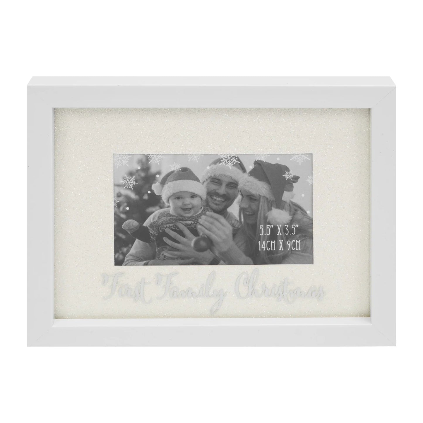 Glitter Frame 'First Family Christmas' ( 5.5 x 3.5 Inches)