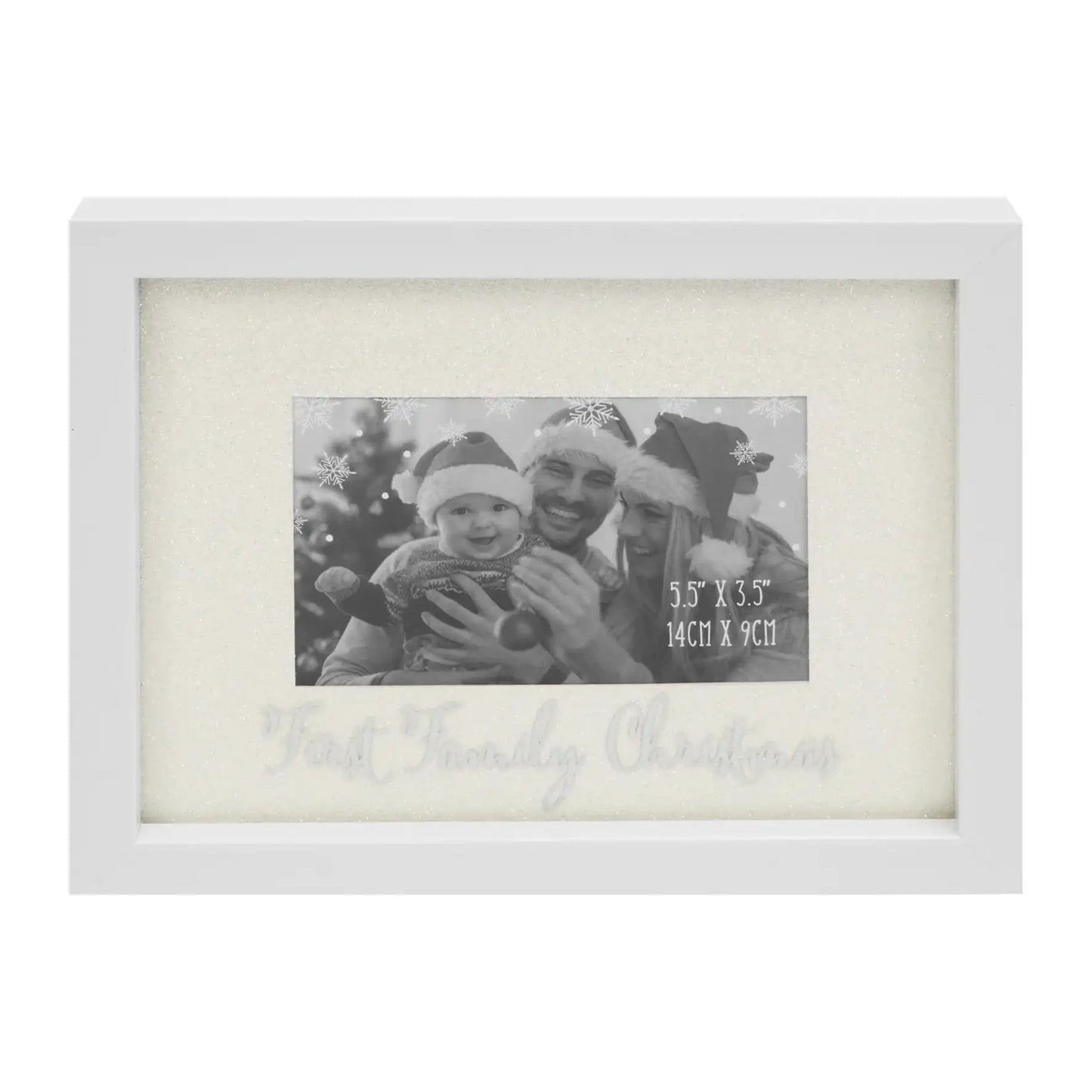 Glitter Frame First Family Christmas ( 5.5 x 3.5 Inches)