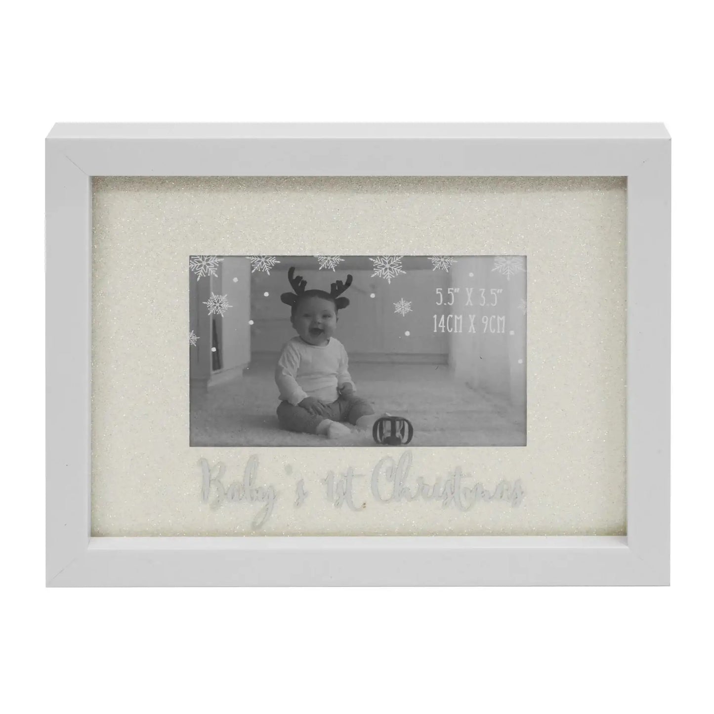 Glitter Mount Frame Babys First Christmas (5.5 x 3.5 Inches)