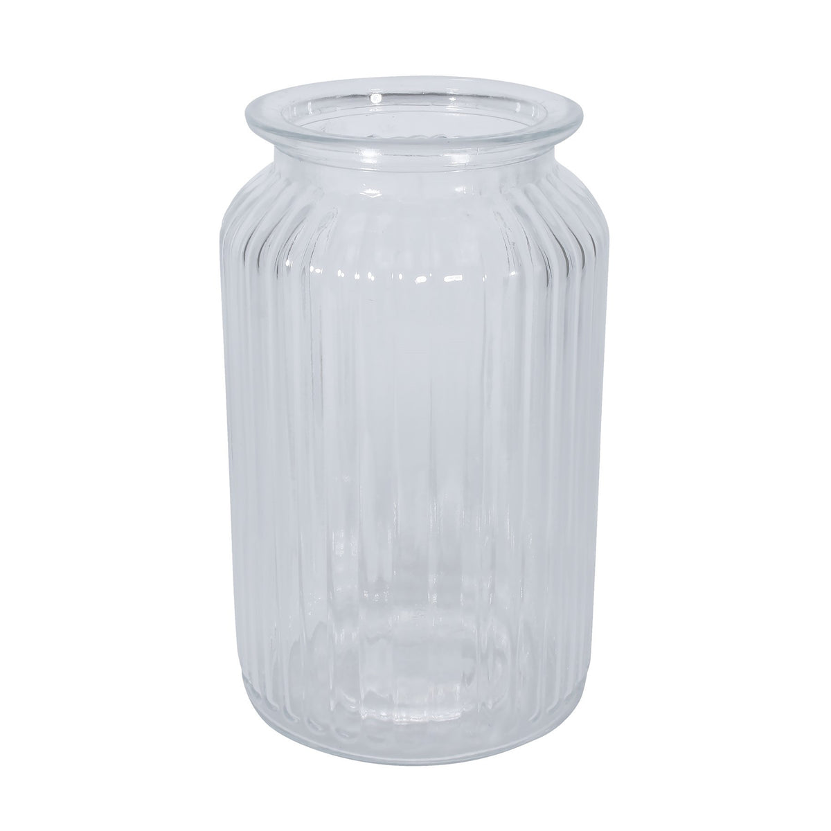 Discover the Ribbed Glass Vase (18.5cm) at Bristow Direct