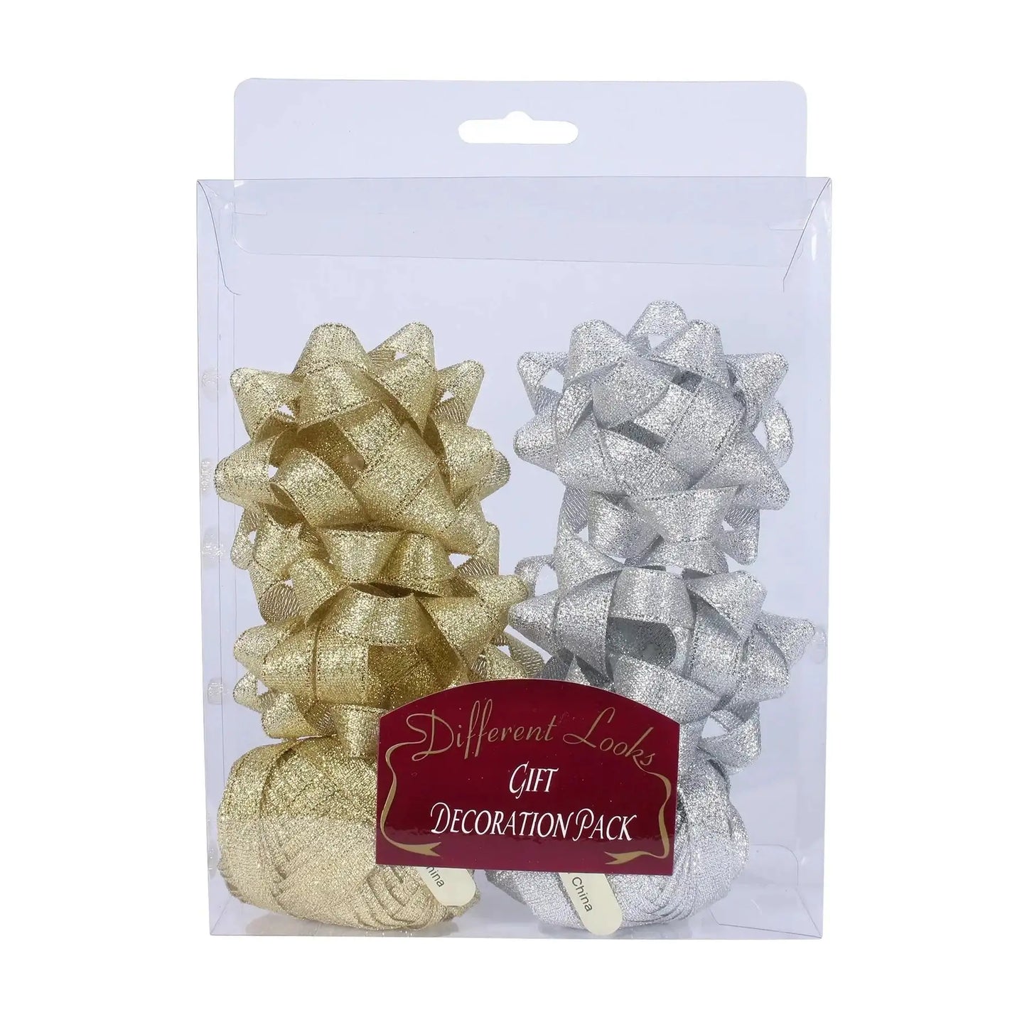 Metallic Gold andSilver Bows and Cops