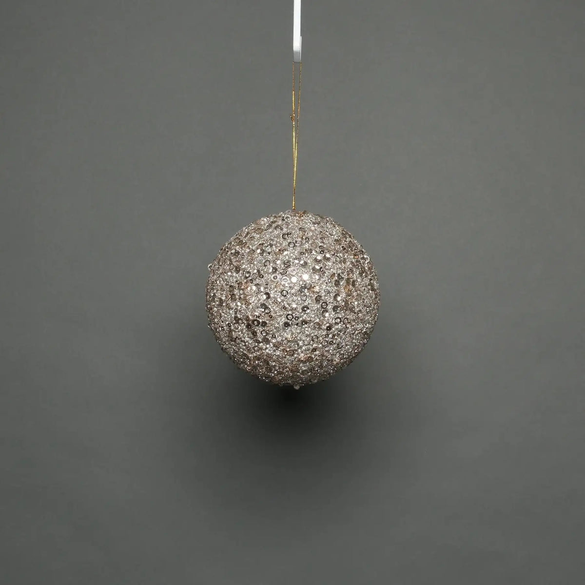 Sparkling silver sequin Christmas bauble ornament for festive home décor and holiday gifts