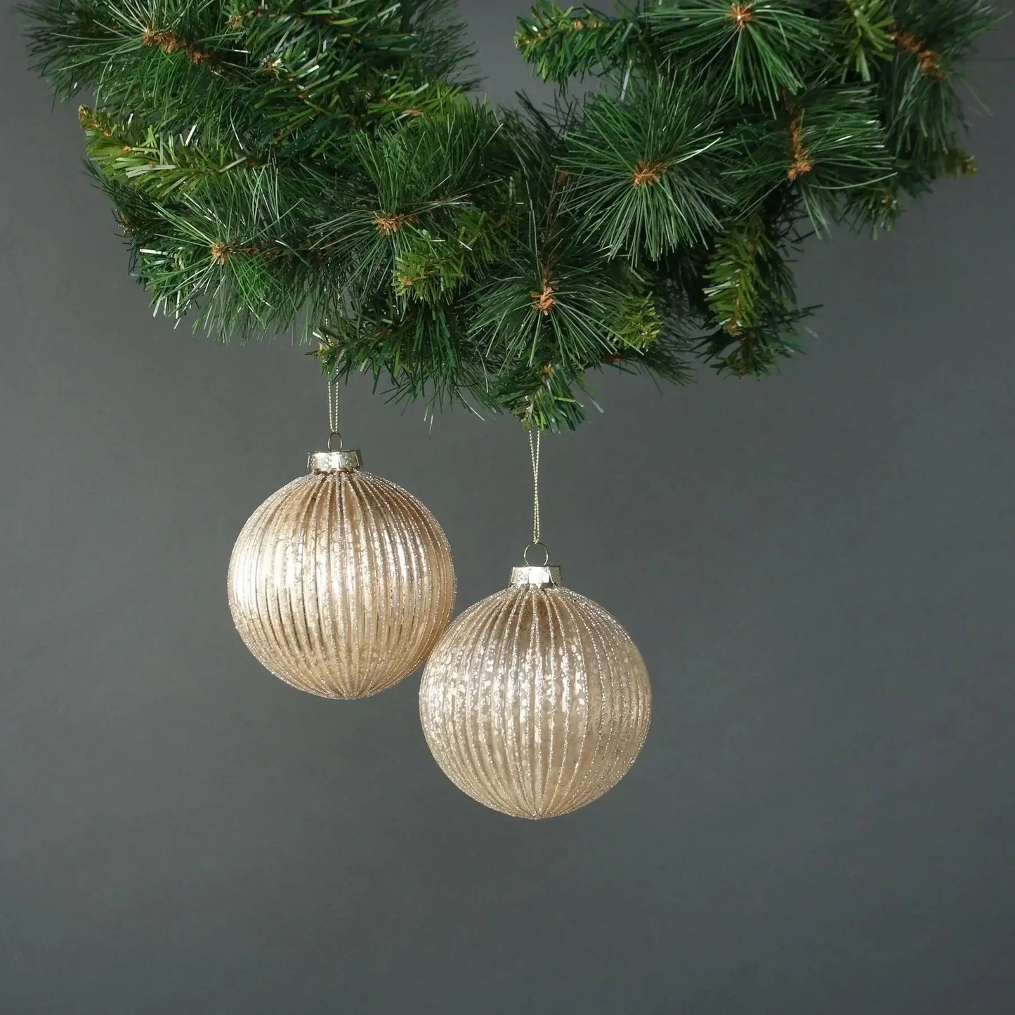 Calista 10cm Glass Bauble Gold (Set of 4) - Bristow Direct