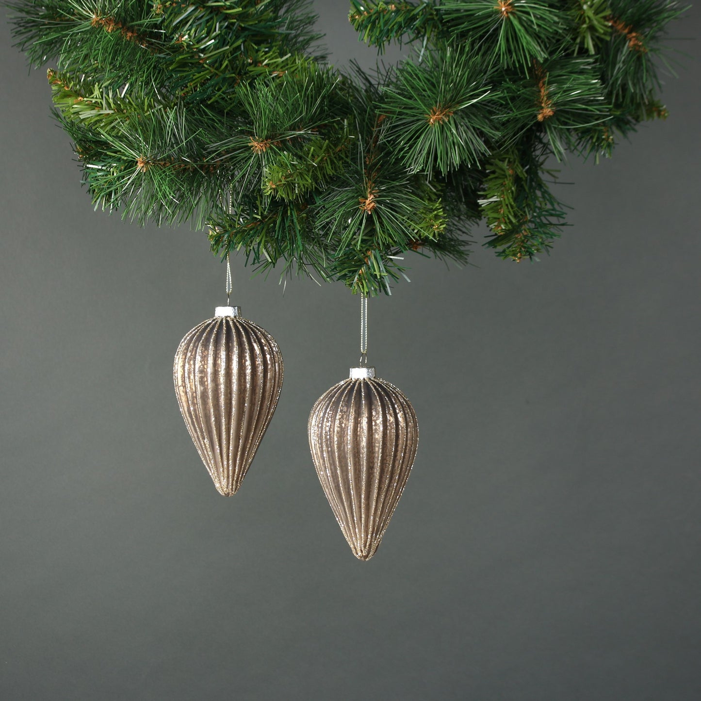 Titania Glass Drop Bauble Rose Gold