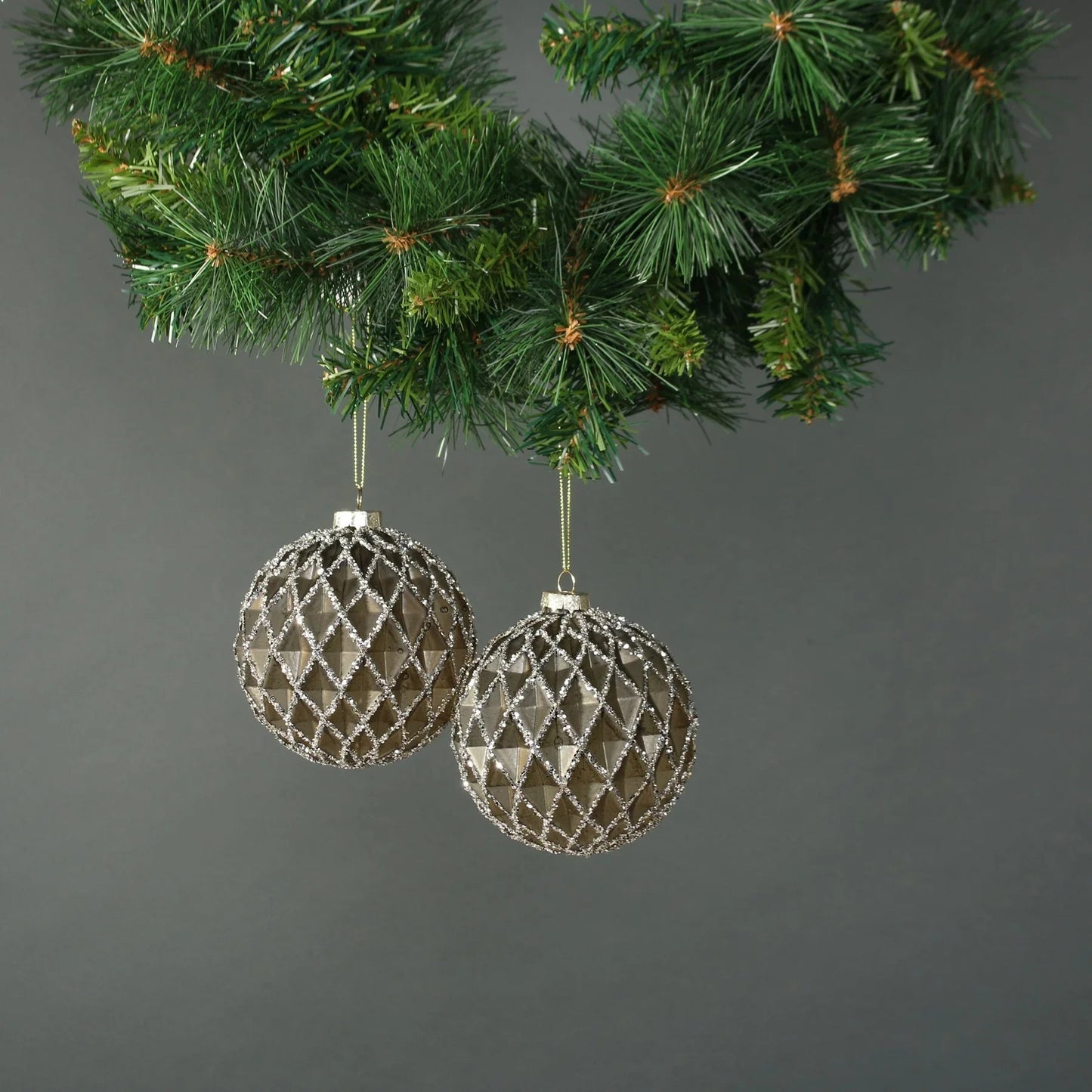 Asteria 10cm Glass Diamond Bauble (Set of 4)