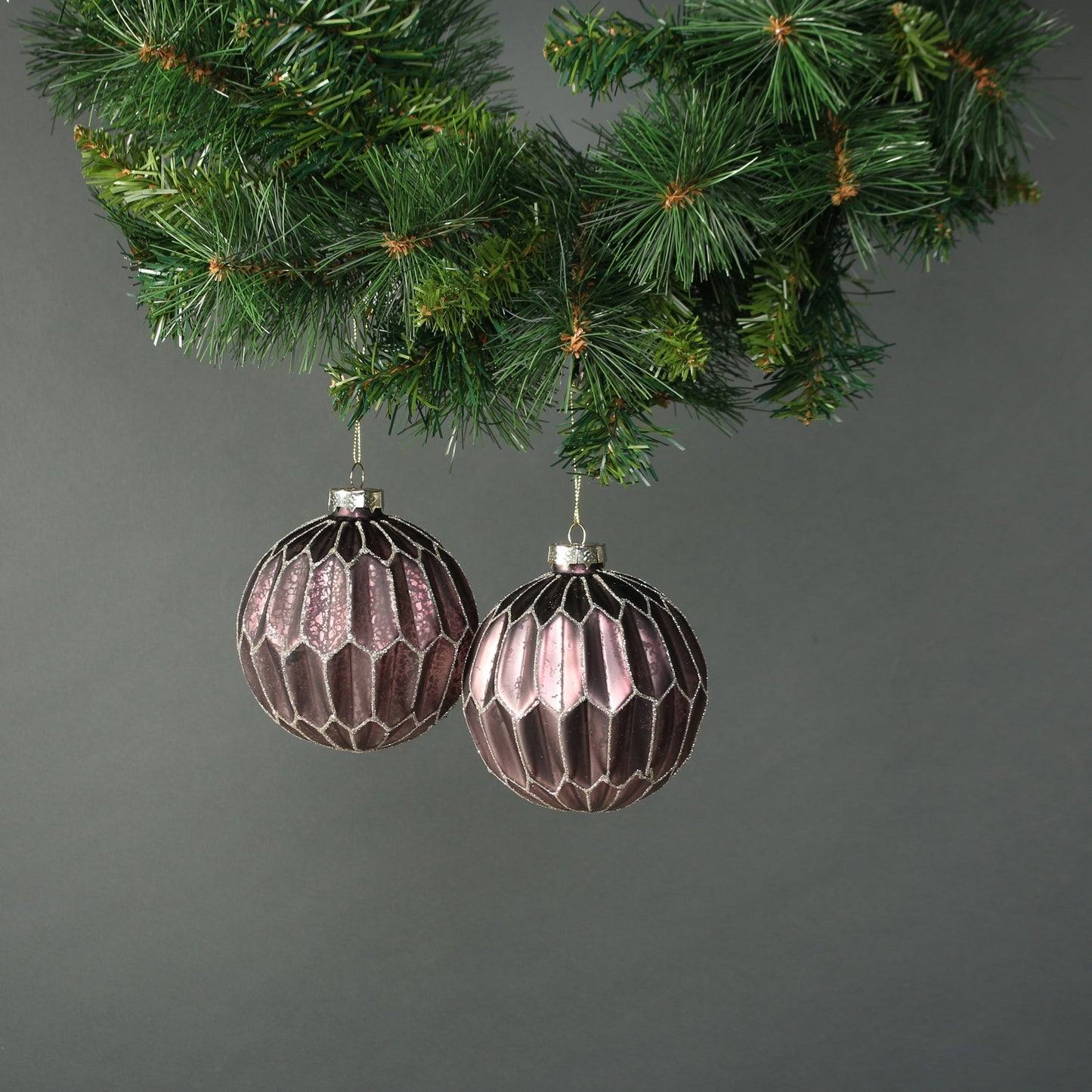 Isla 10cm Glass Bauble Dark Purple