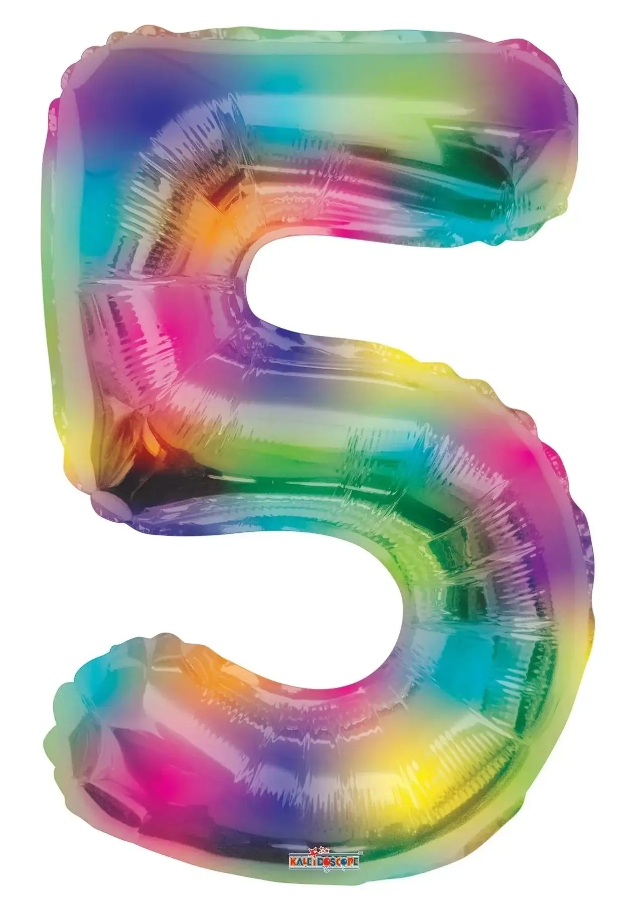 (34 Inch) Number Balloon - 5 - Rainbow