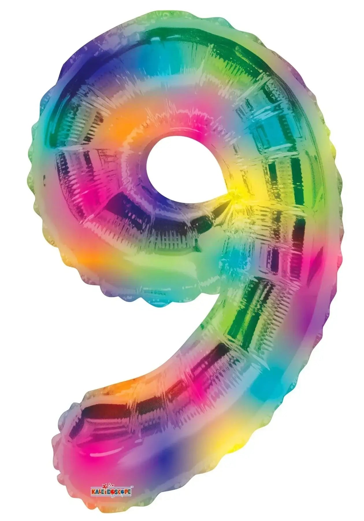 (34 Inch) Number Balloon - 9 - Rainbow