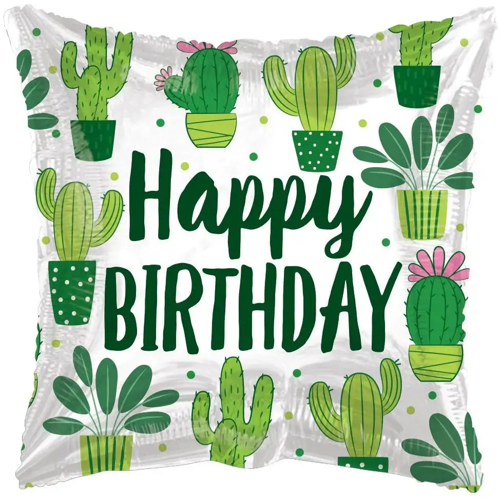 18 Inch ECO ONE Balloon - Birthday Cactus