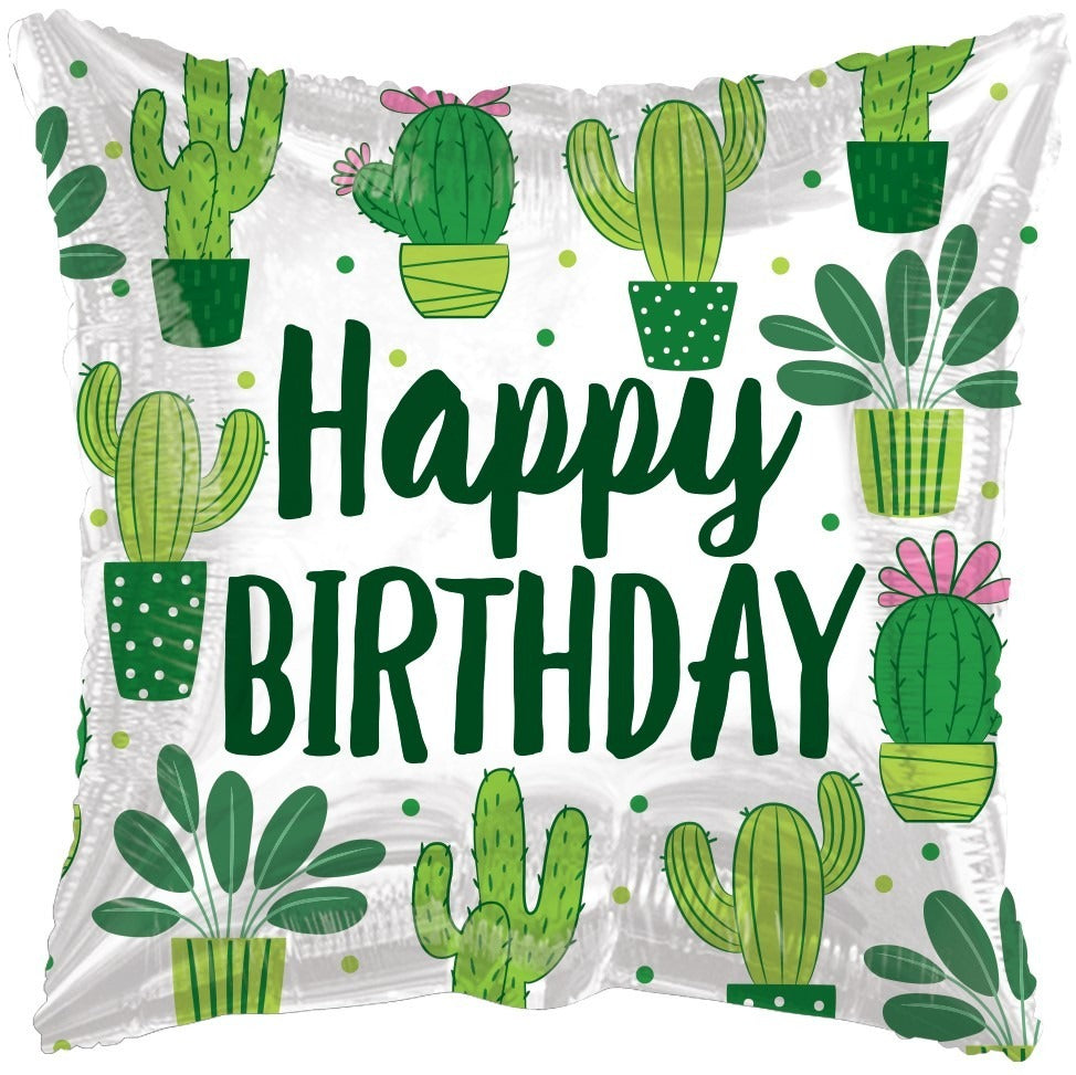 18\" ECO ONE Balloon - Birthday Cactus