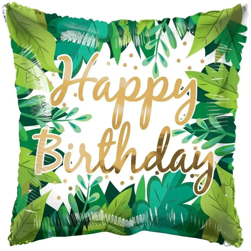 18 Inch ECO ONE Balloon - Birthday Foliage