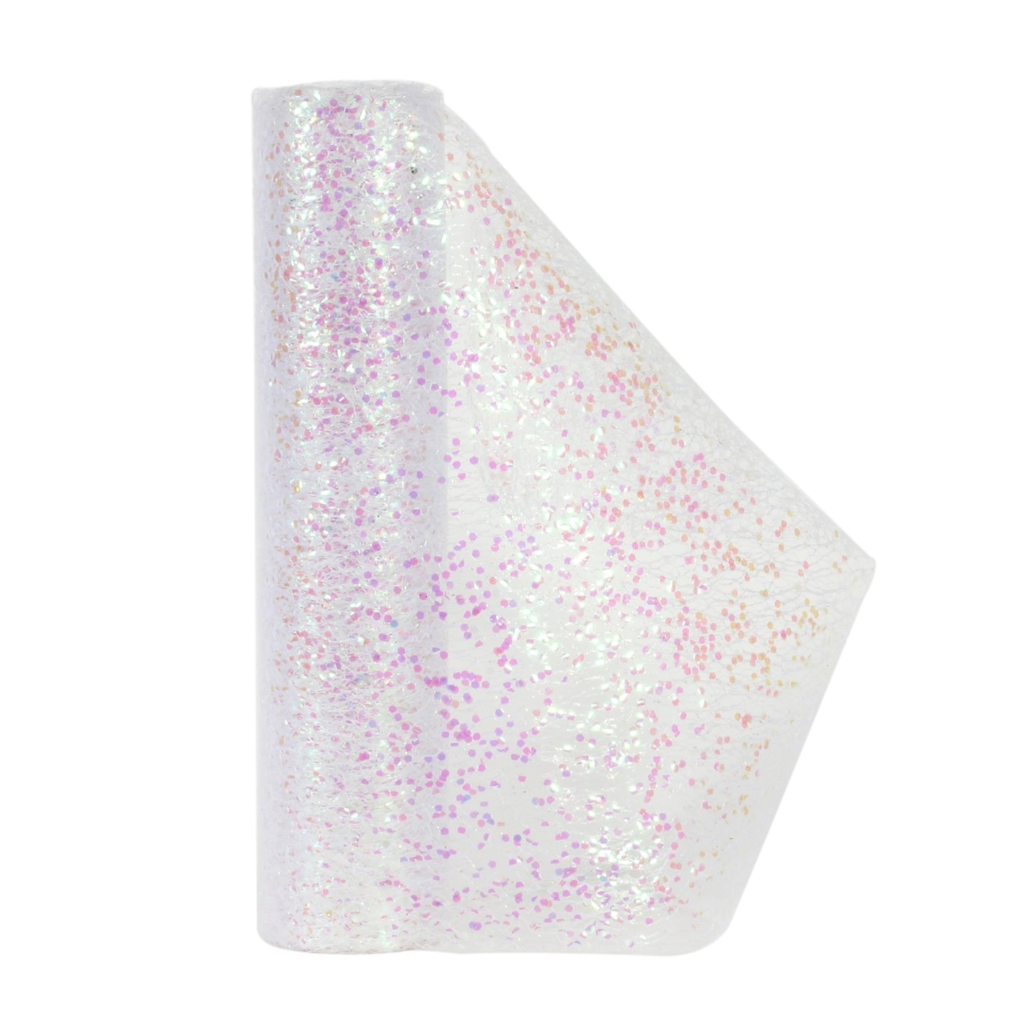 White Glitter Mesh Ribbon Runner 30cm x 5 yards