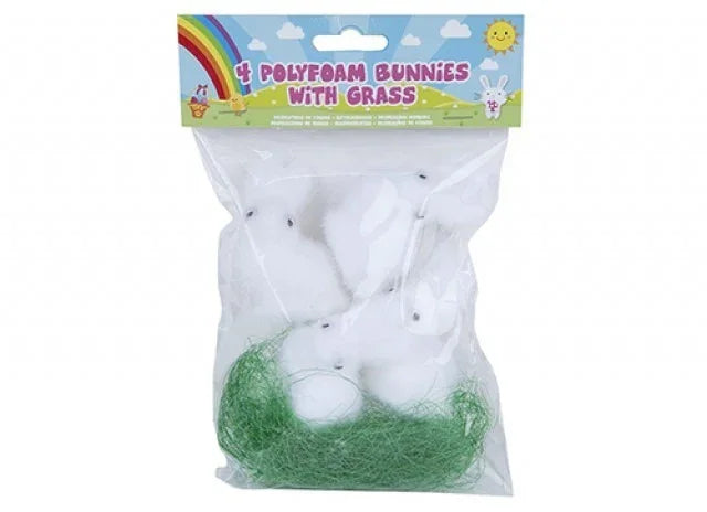 Polyfoam Bunnies in Grass (4pcs)