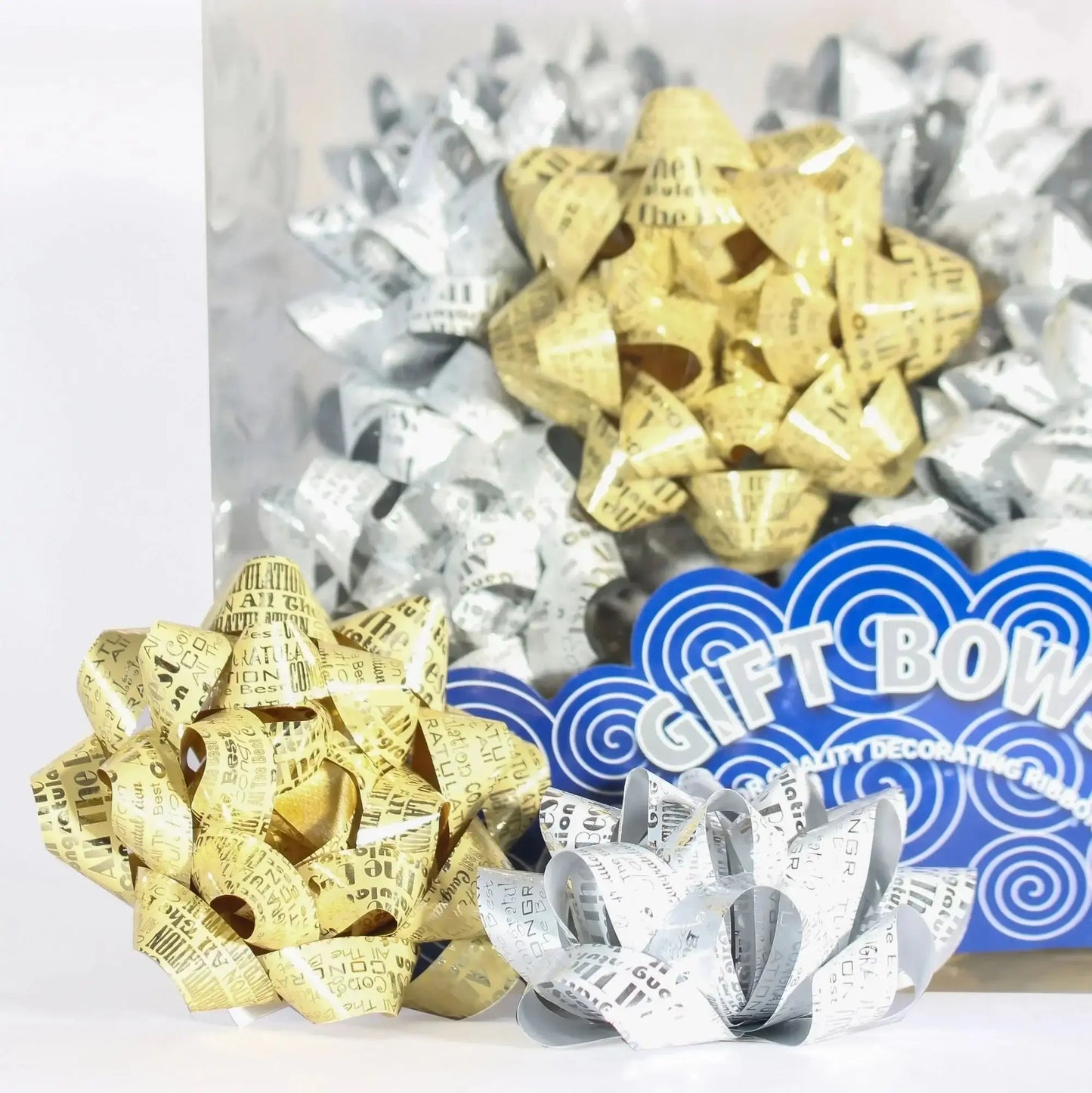 Happy Birthday Silver and Gold Gift Bows (x30)