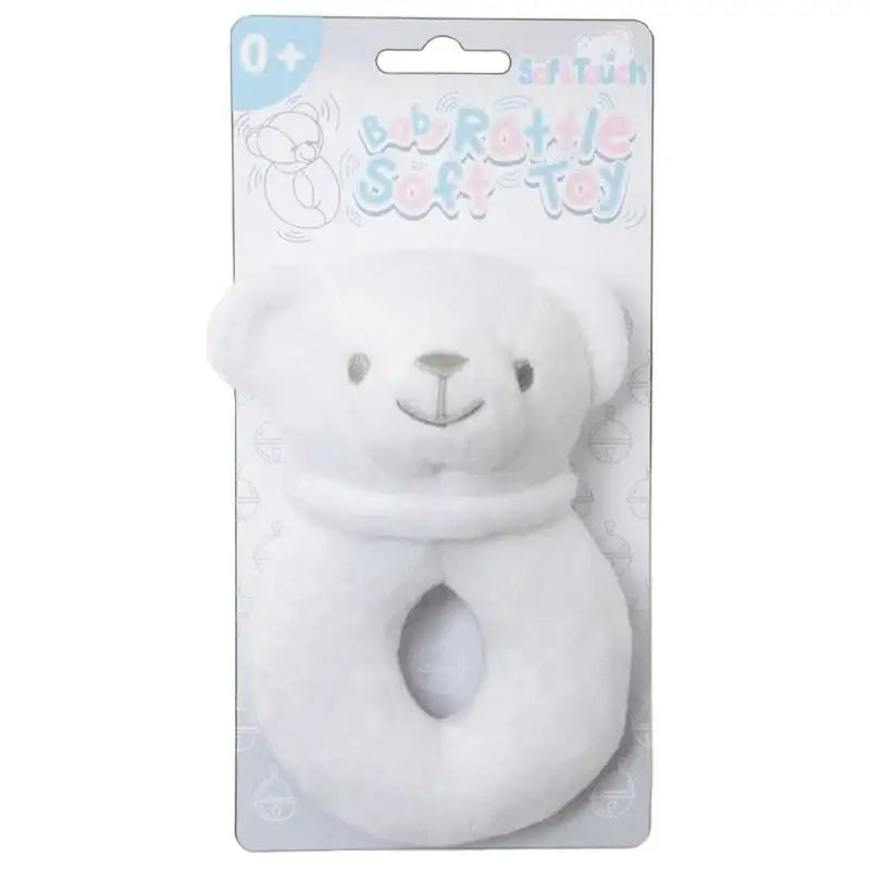 Soft Touch - White Bear Rattle Toy