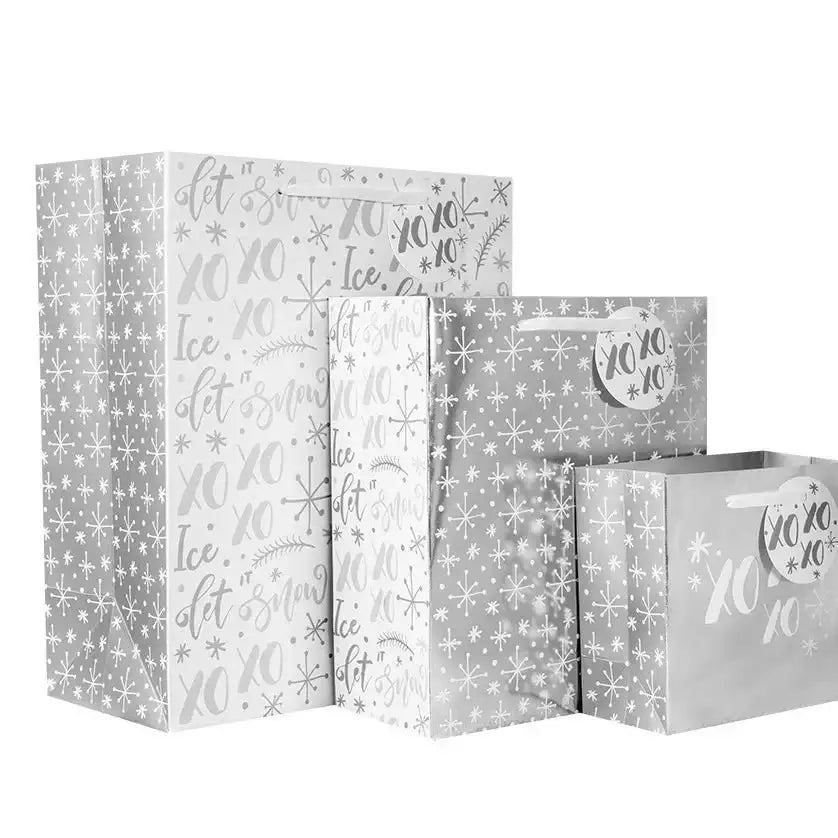 Silver Foil Gift Bags (Pack Of 3)