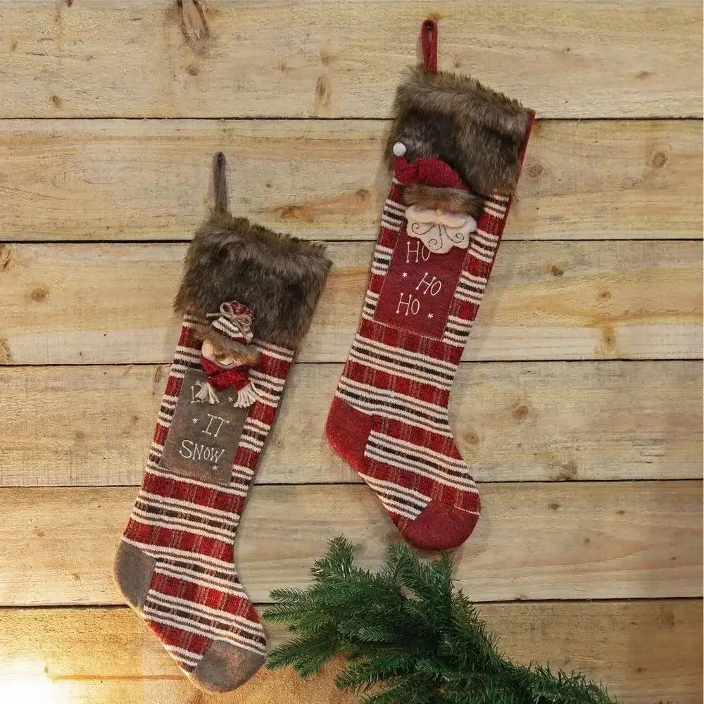 Fabric Santa Claus and Snowman Stocking (Assorted)
