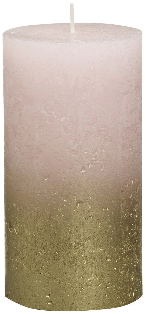 Bolsius Rustic Faded Gold Pink Metallic Candle (130mm x 68mm)