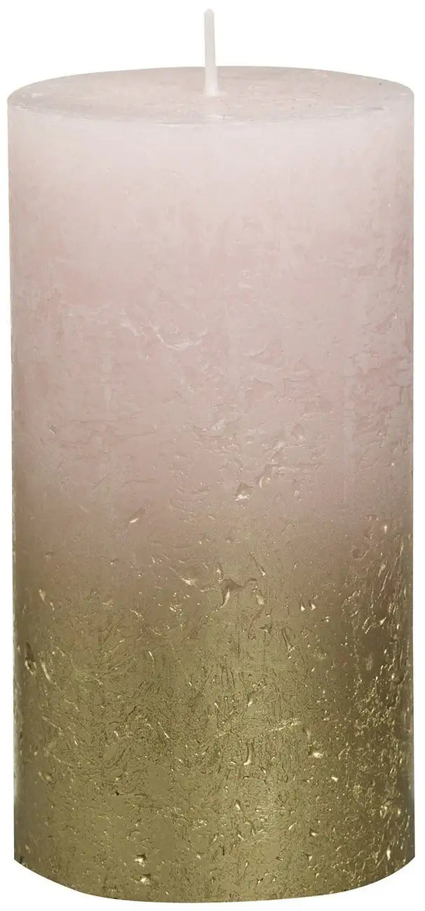 Bolsius Rustic Faded Gold Pink Metallic Candle (130mm x 68mm)
