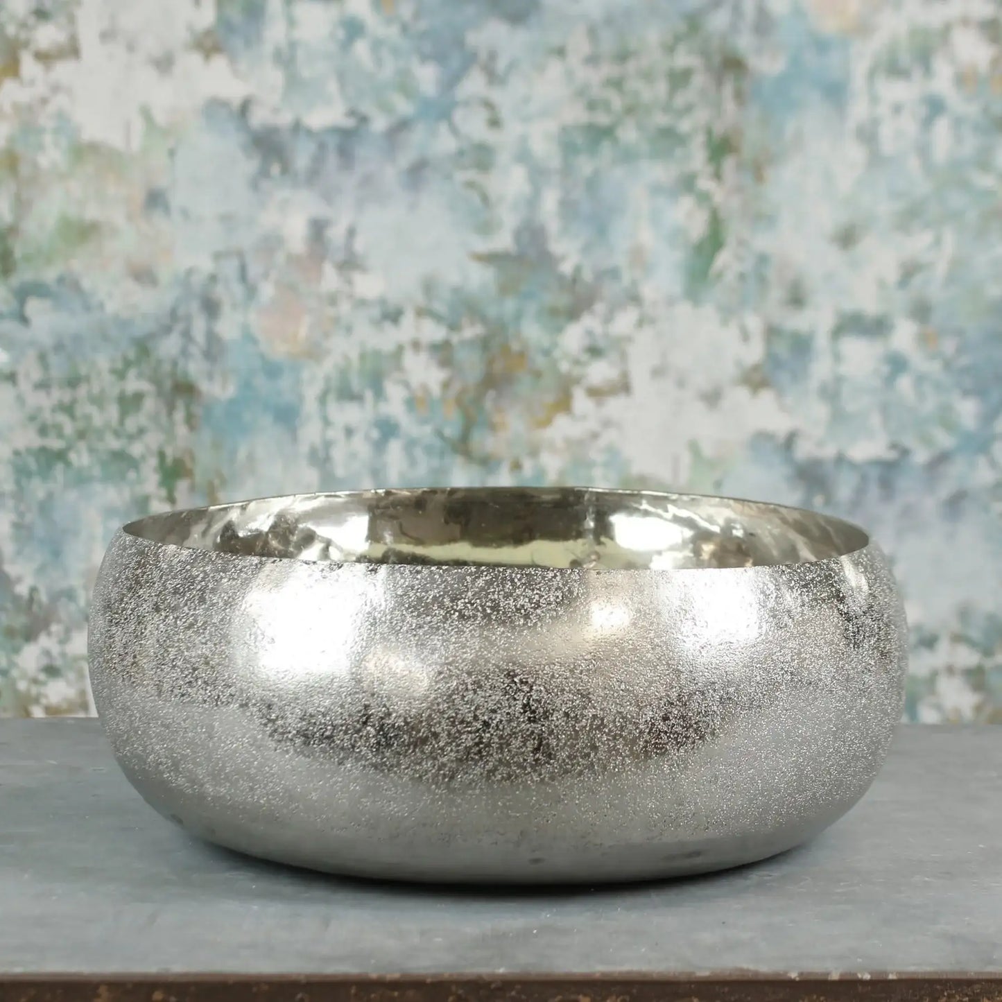 Hammered silver decorative bowl for home décor, perfect for gifting or centerpieces