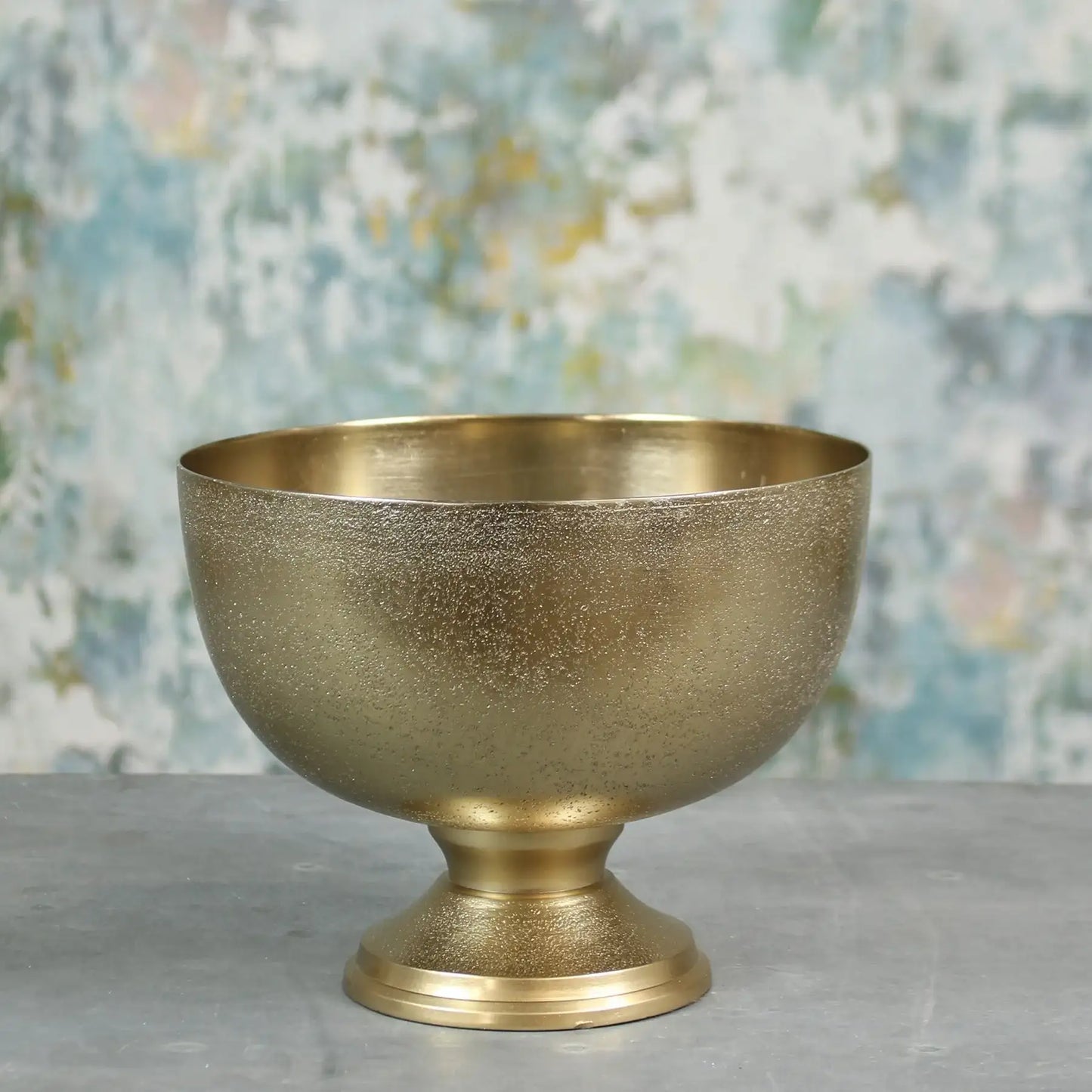 Gold textured pedestal bowl for home décor or gifting, elegant centerpiece for celebrations