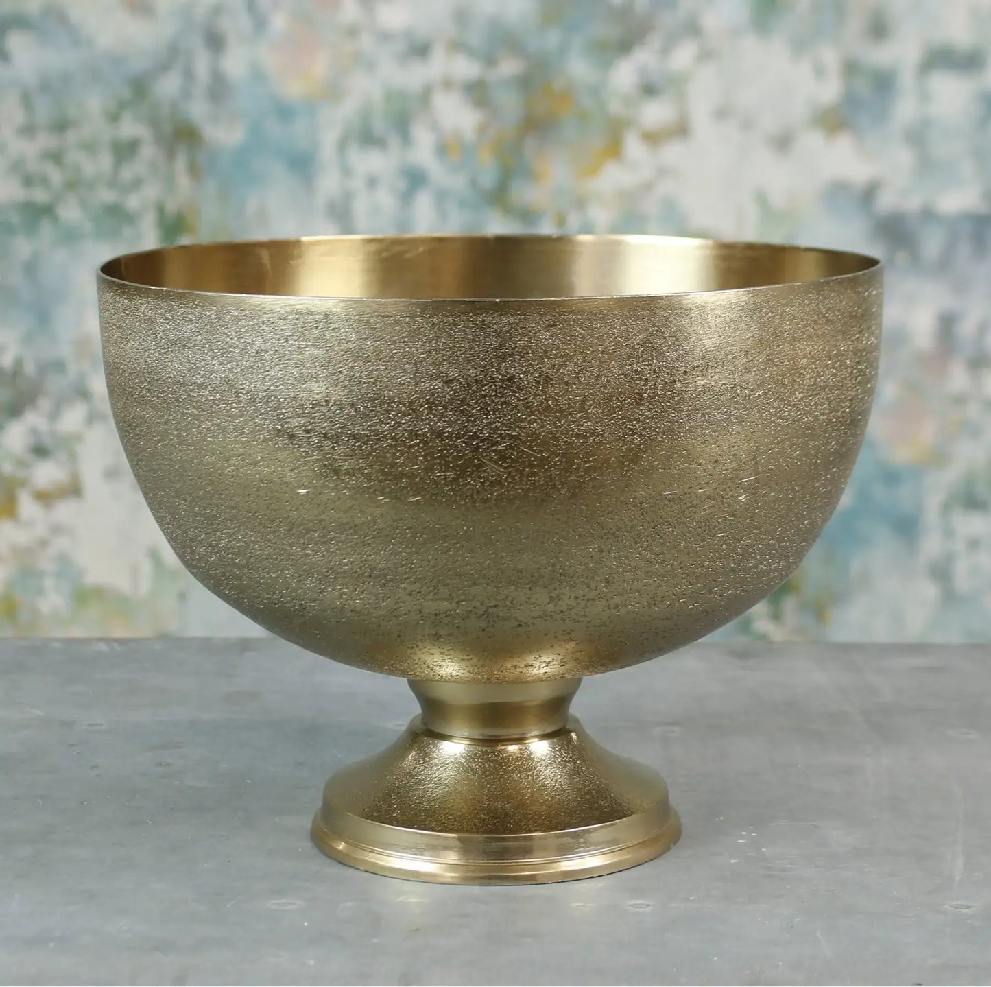 Gold textured pedestal bowl for home décor and gifting, elegant centerpiece for celebrations