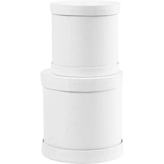 Drum boxes H: 11+13 cm white 1 set