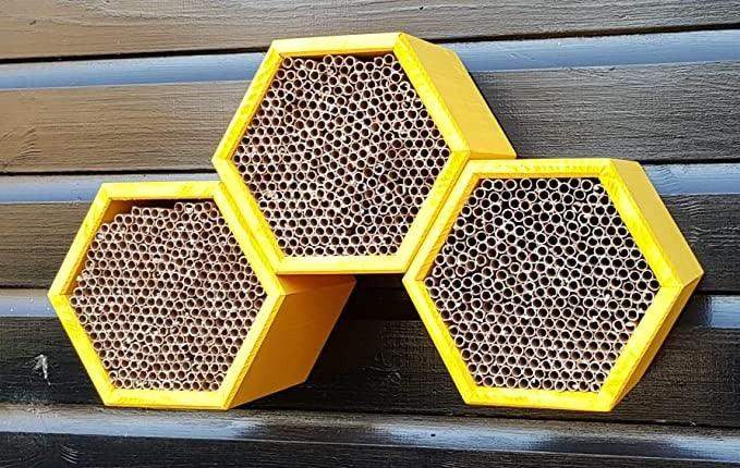 Honeycomb Modular Mason Bee House with Refillable Nest Tubes