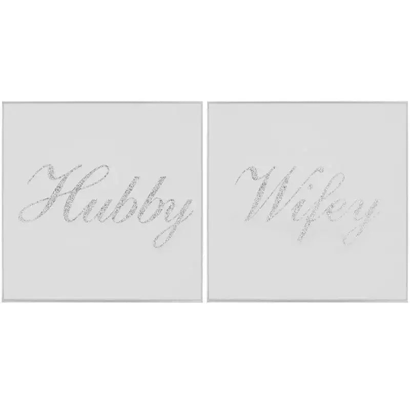 Silver Hubby and Wifey Coasters